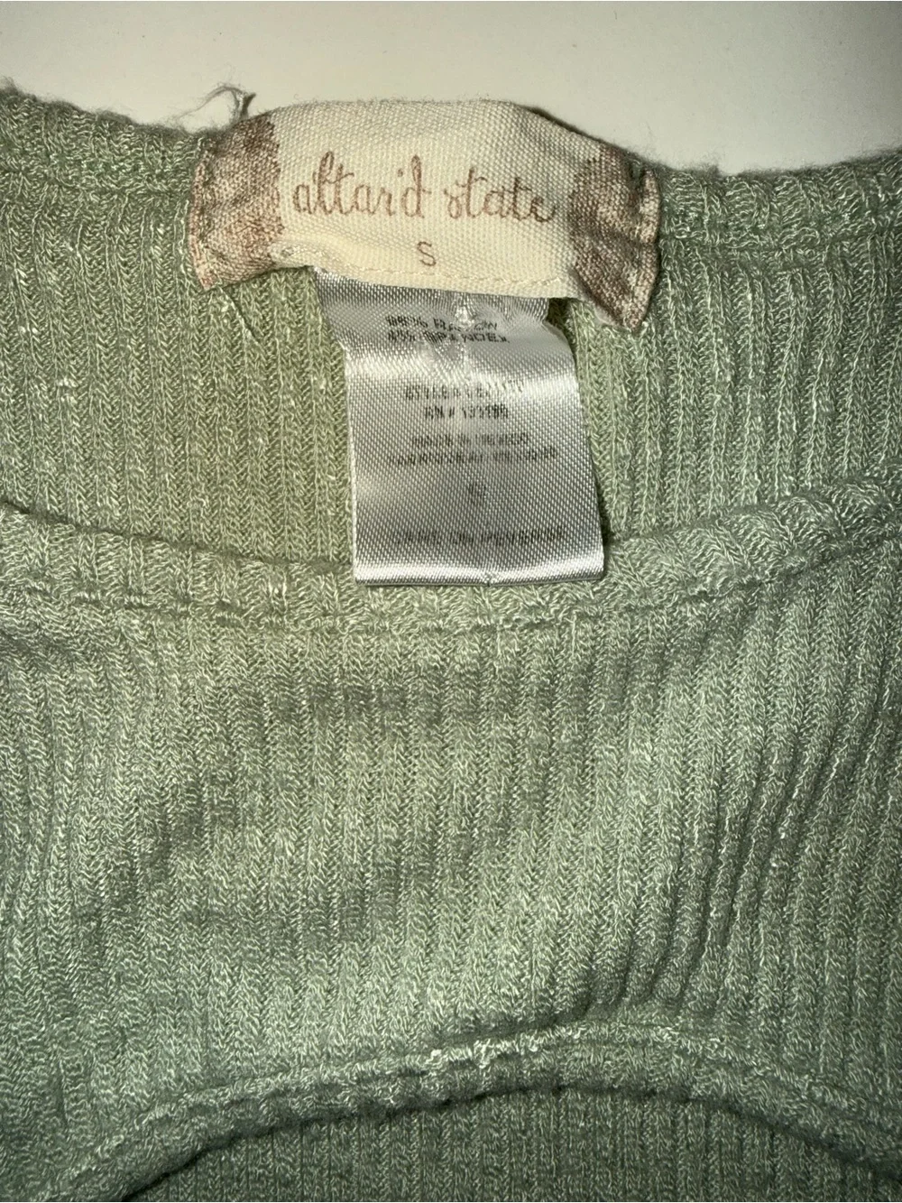 Altar'd State Sage Green Ribbed Cutout Kids One-Piece